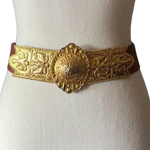 VINTAGE JUDITH LEIBER LEATHER WAIST BELT